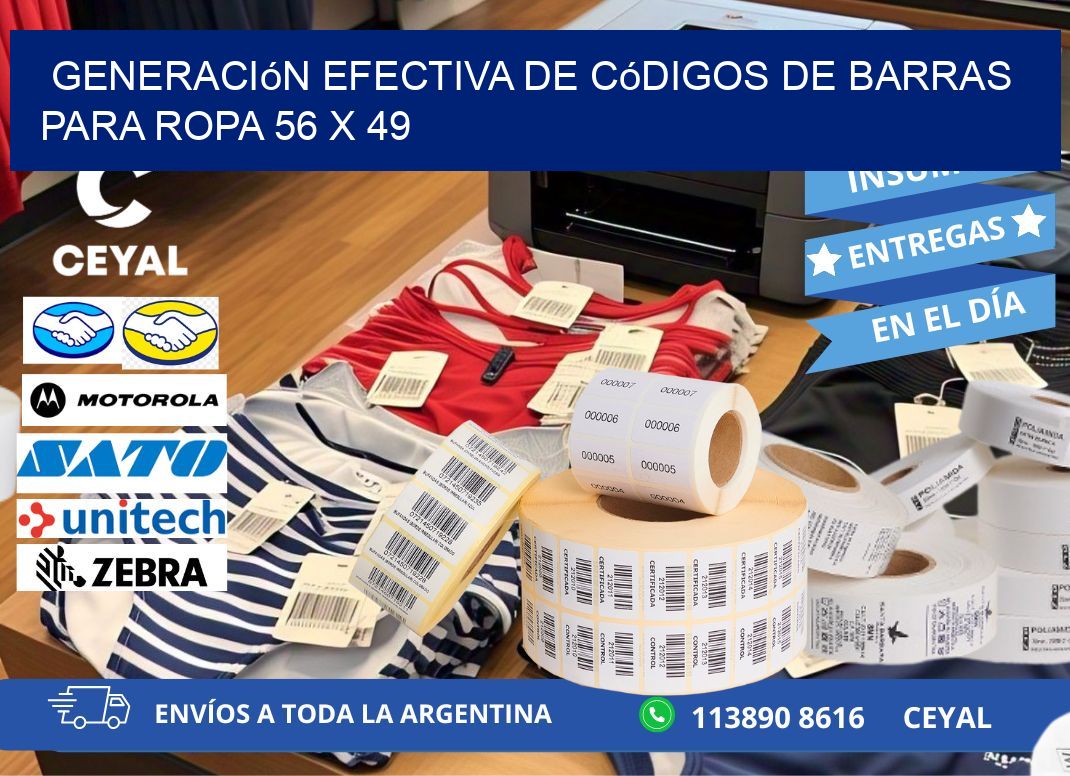 Generación Efectiva de Códigos de Barras para Ropa 56 x 49