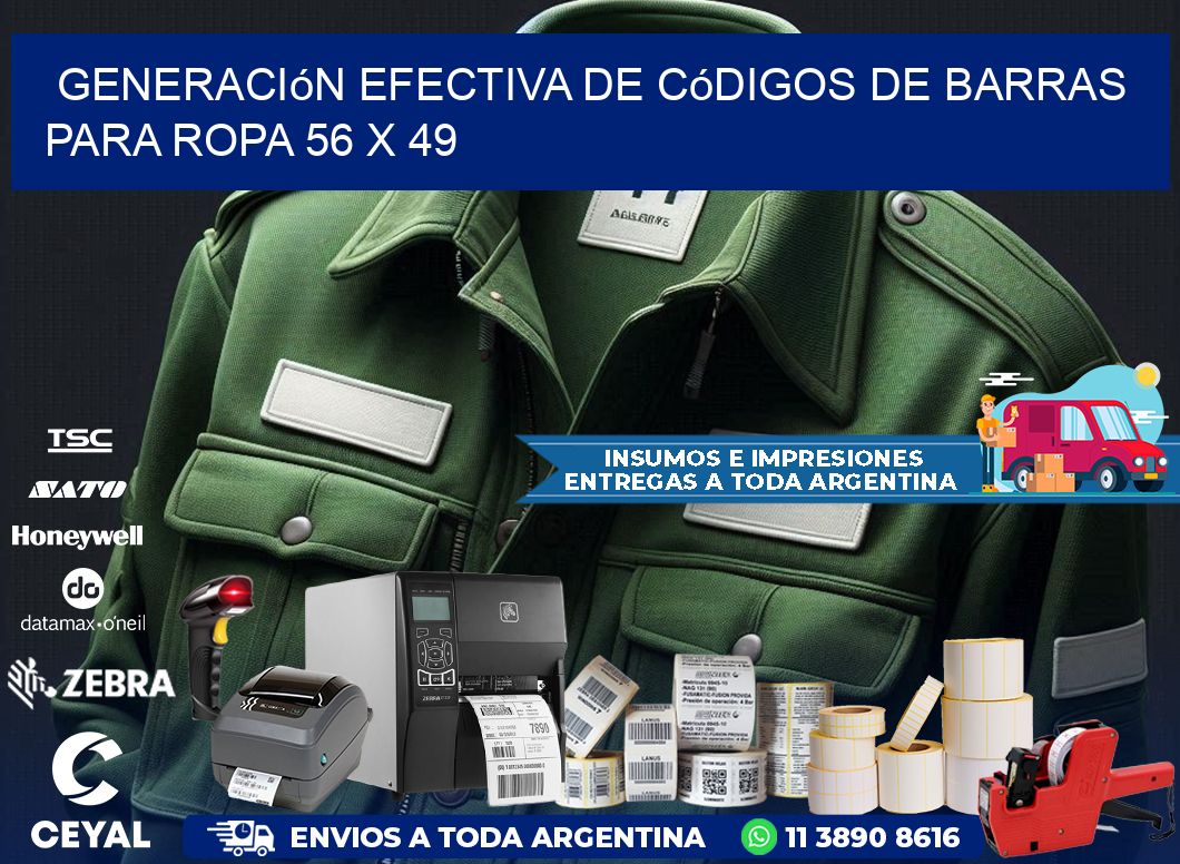 Generación Efectiva de Códigos de Barras para Ropa 56 x 49