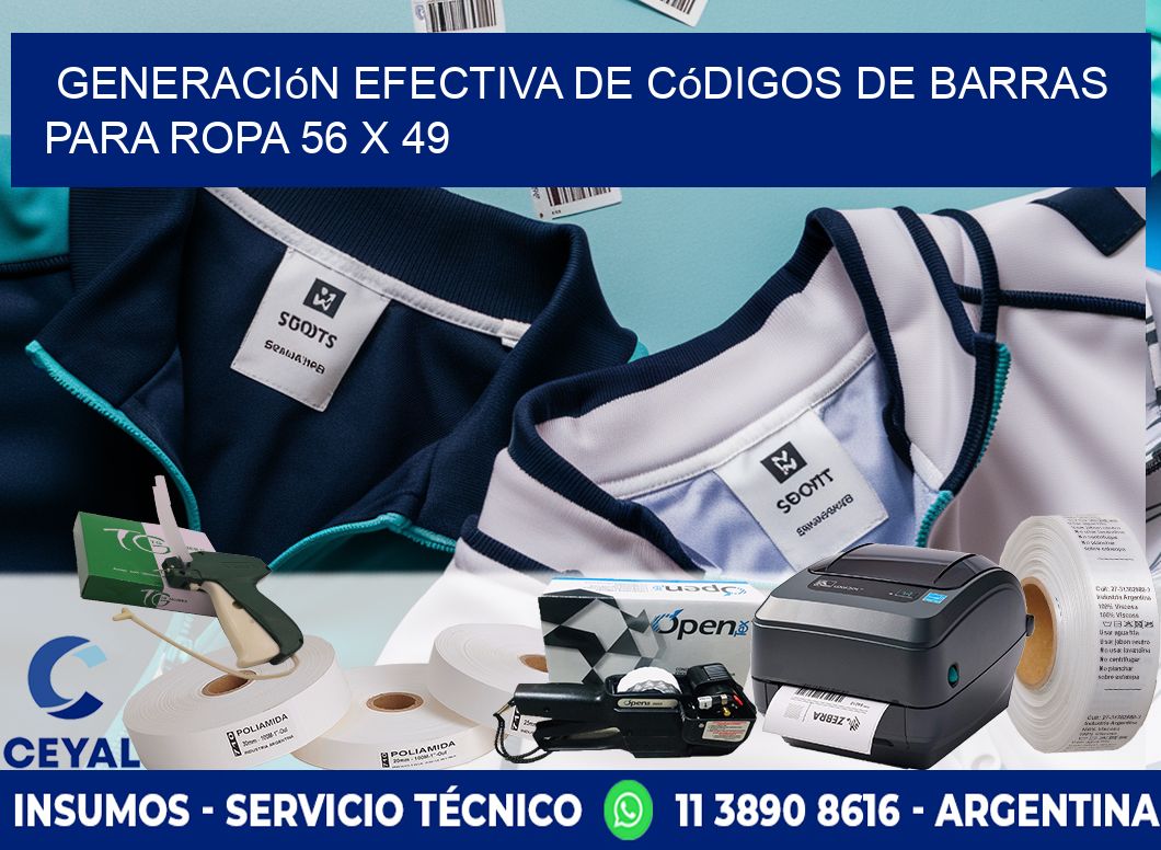 Generación Efectiva de Códigos de Barras para Ropa 56 x 49