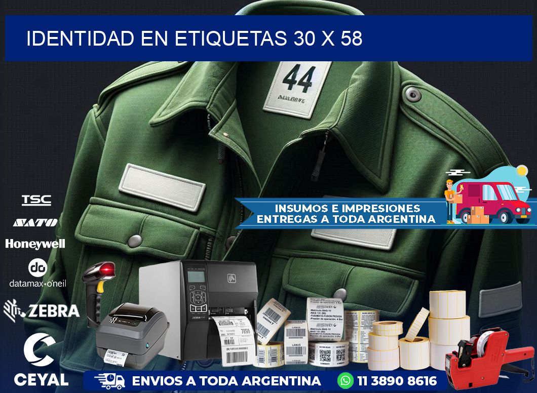 Identidad en etiquetas 30 x 58