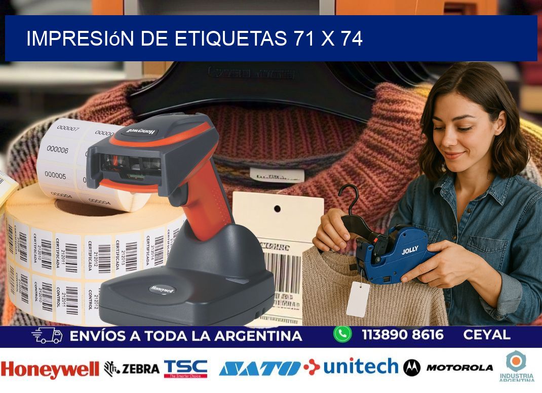 Impresión de etiquetas 71 x 74