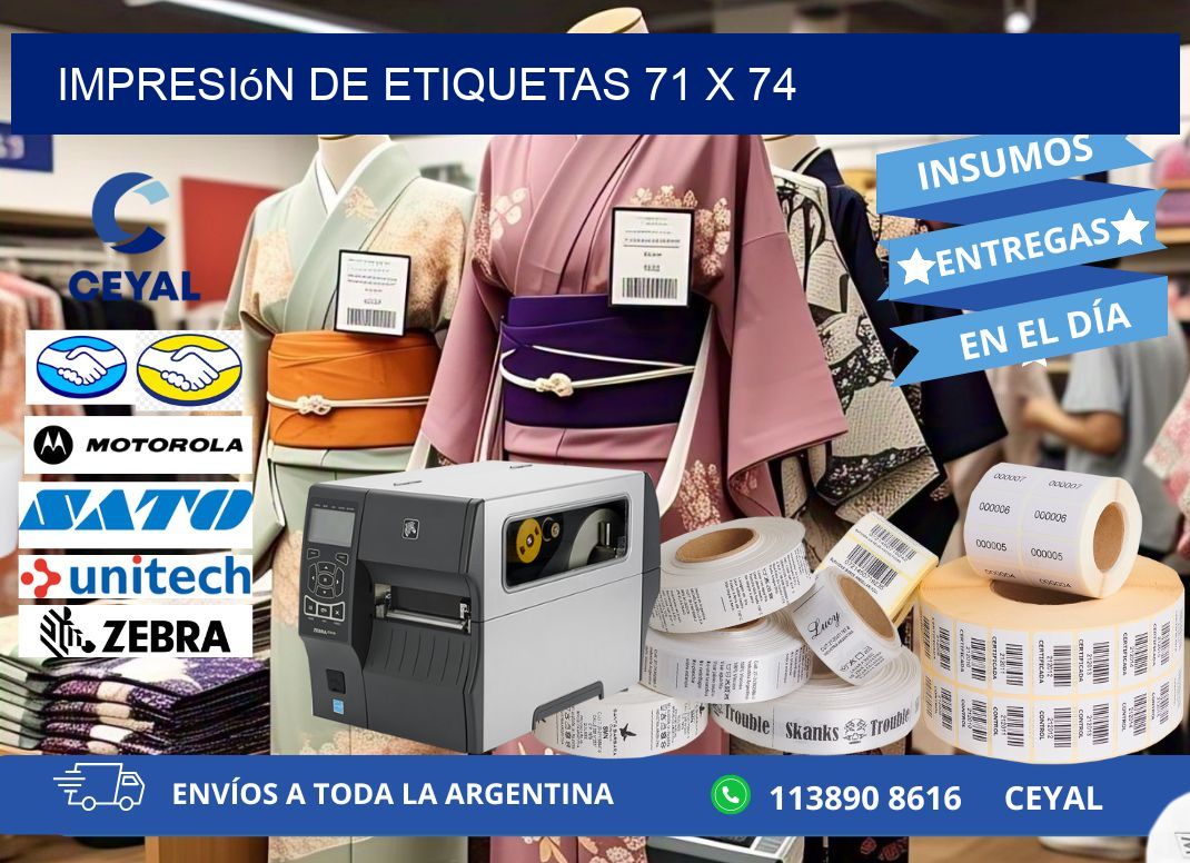 Impresión de etiquetas 71 x 74