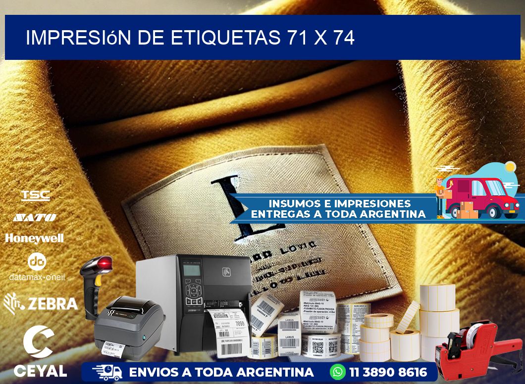 Impresión de etiquetas 71 x 74