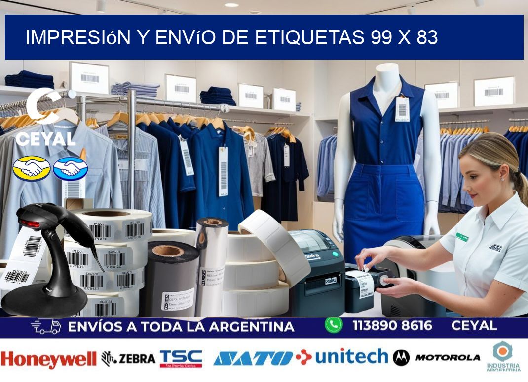 Impresión y envío de etiquetas 99 x 83