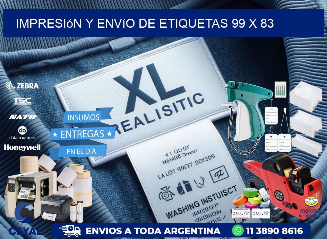 Impresión y envío de etiquetas 99 x 83