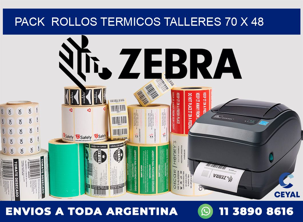 Pack  ROLLOS TERMICOS TALLERES 70 x 48