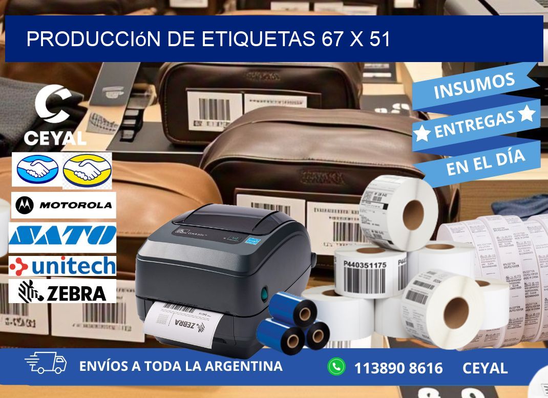 Producción de etiquetas 67 x 51