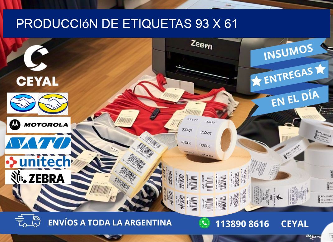 Producción de etiquetas 93 x 61