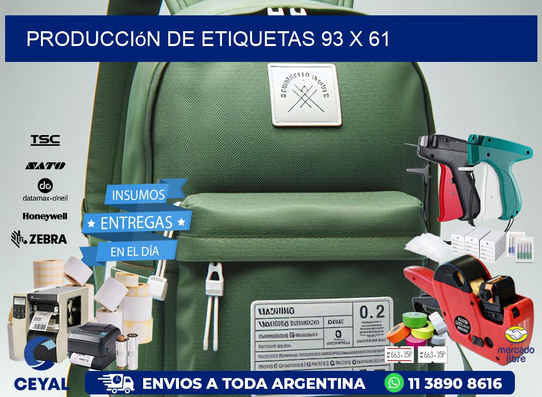 Producción de etiquetas 93 x 61