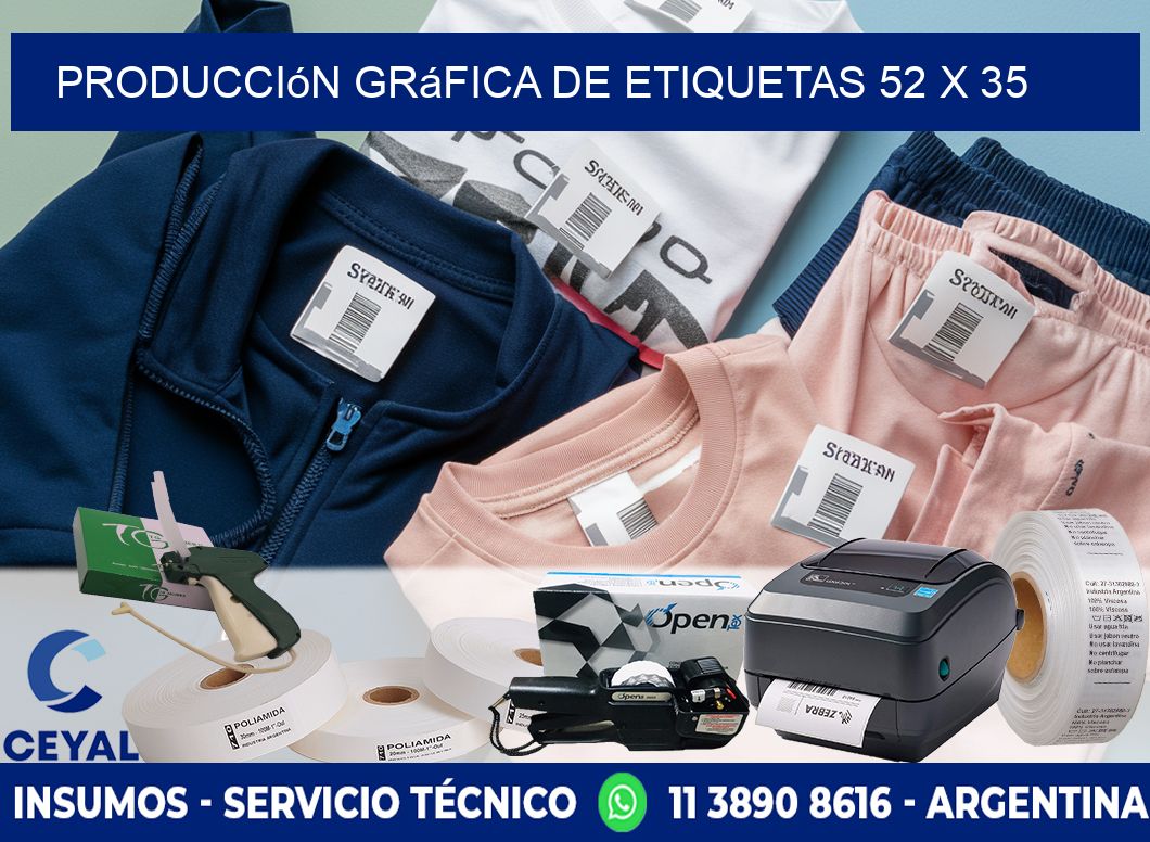 Producción gráfica de etiquetas 52 x 35