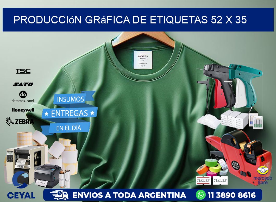 Producción gráfica de etiquetas 52 x 35