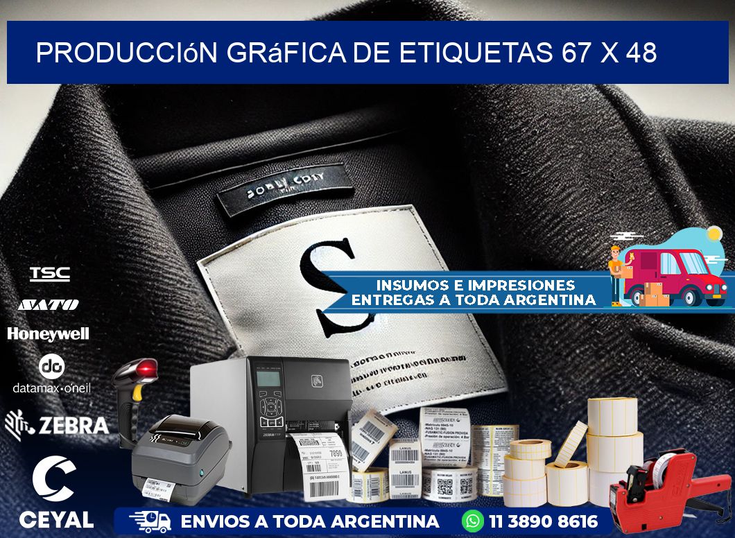 Producción gráfica de etiquetas 67 x 48