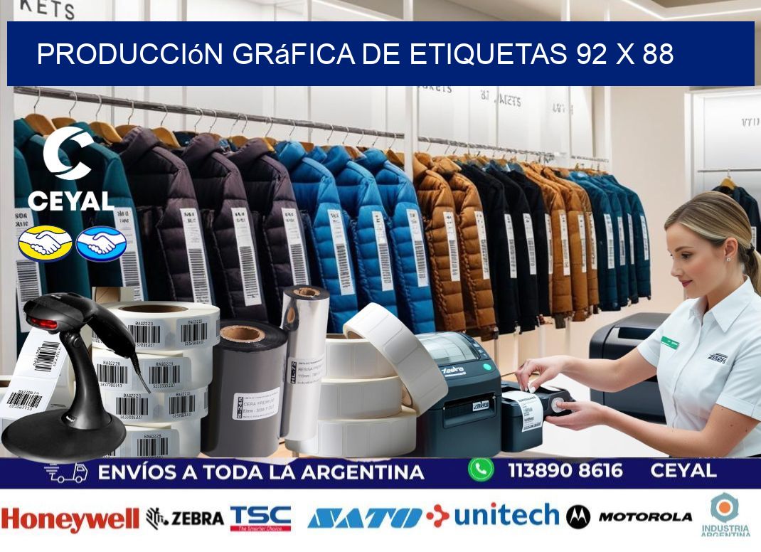 Producción gráfica de etiquetas 92 x 88