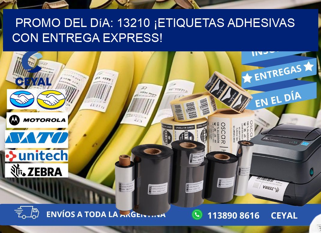 Promo del Día: 13210 ¡Etiquetas Adhesivas con Entrega Express!
