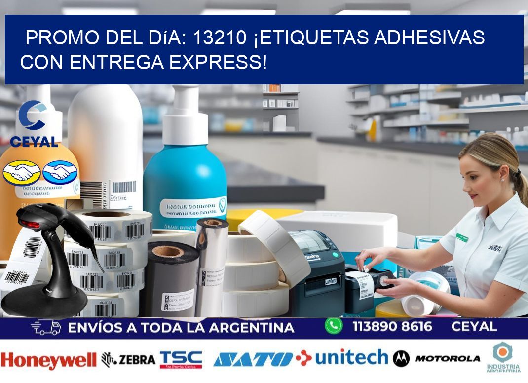 Promo del Día: 13210 ¡Etiquetas Adhesivas con Entrega Express!