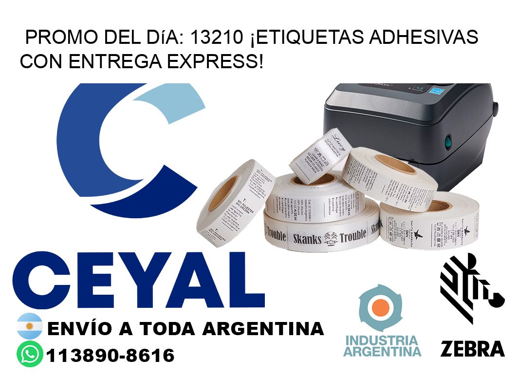 Promo del Día: 13210 ¡Etiquetas Adhesivas con Entrega Express!