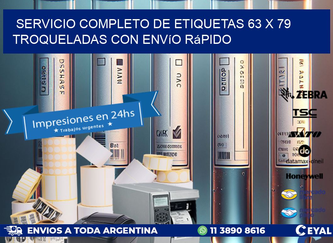 Servicio completo de etiquetas 63 x 79 troqueladas con envío rápido