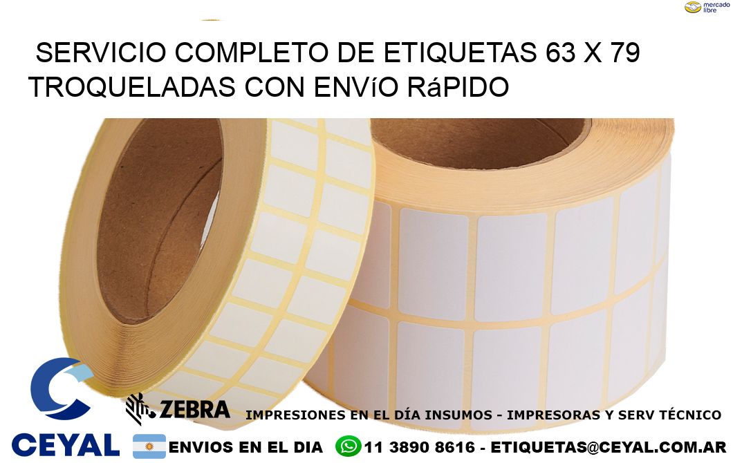 Servicio completo de etiquetas 63 x 79 troqueladas con envío rápido