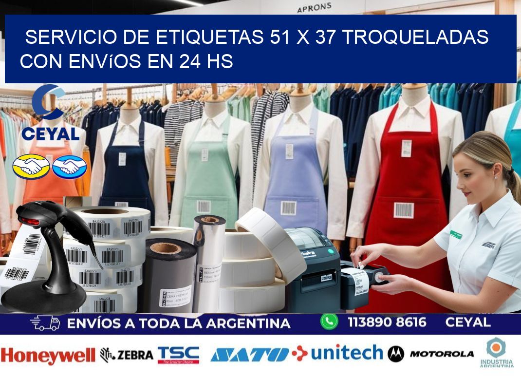 Servicio de etiquetas 51 x 37 troqueladas con envíos en 24 hs