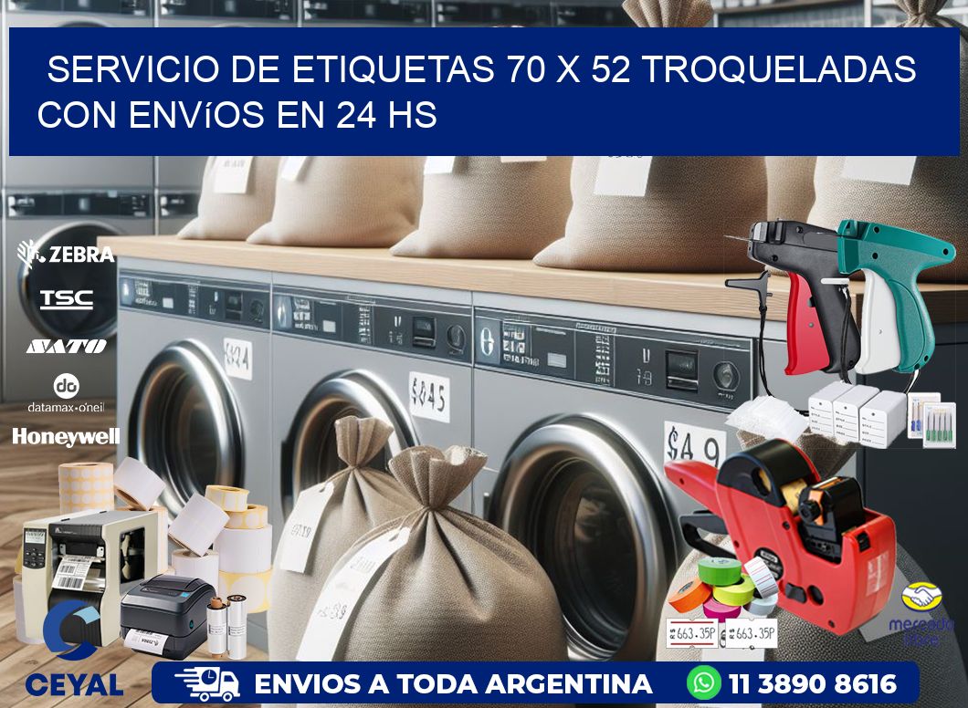 Servicio de etiquetas 70 x 52 troqueladas con envíos en 24 hs