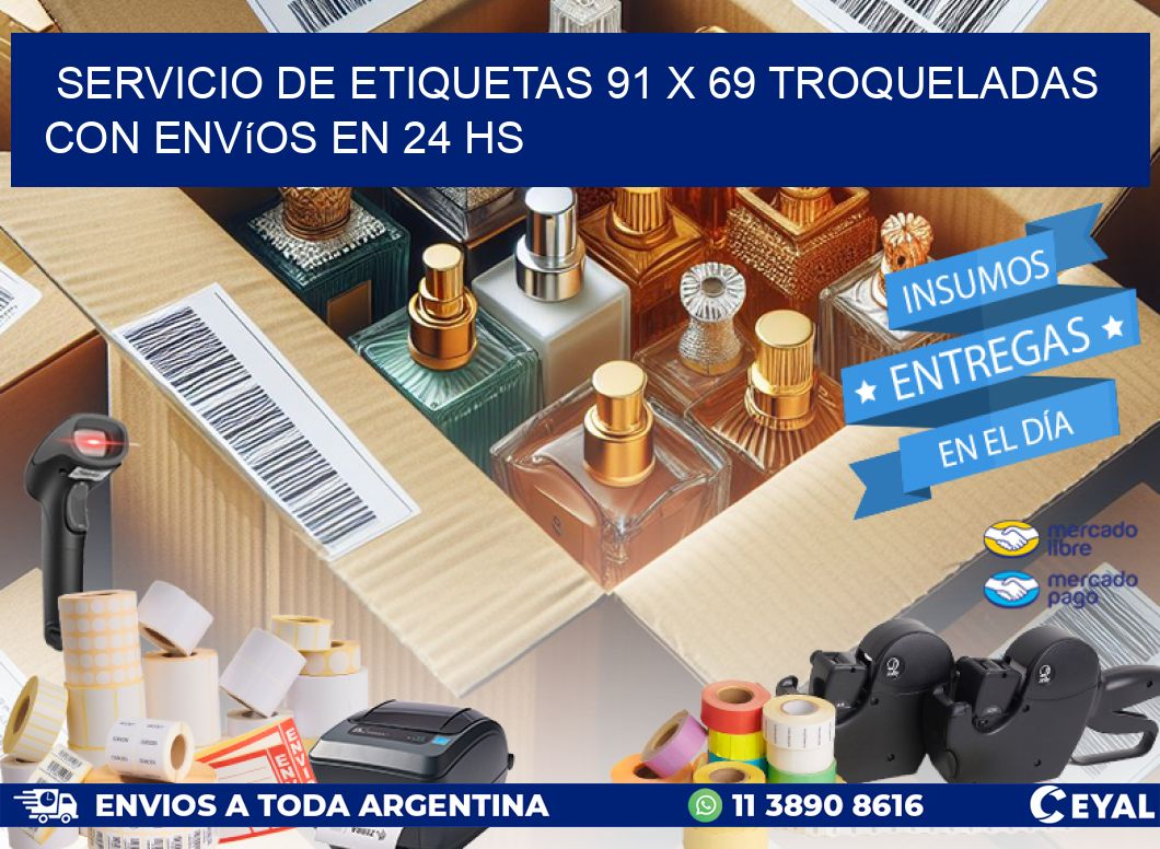 Servicio de etiquetas 91 x 69 troqueladas con envíos en 24 hs