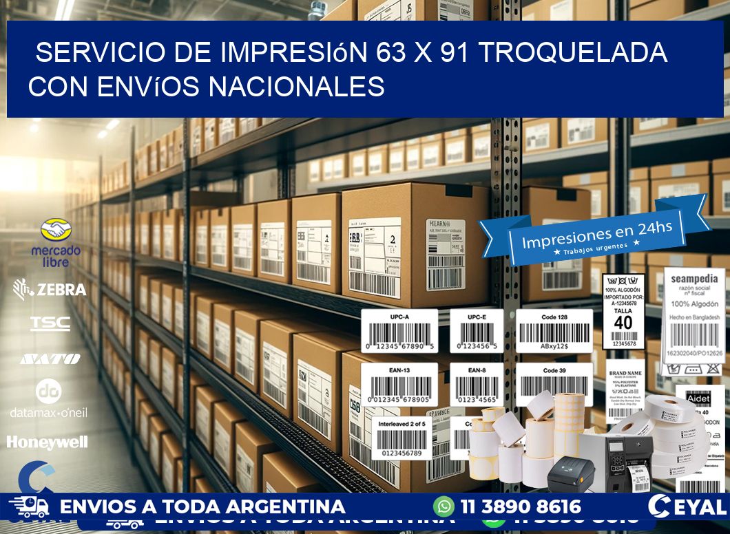 Servicio de impresión 63 x 91 troquelada con envíos nacionales