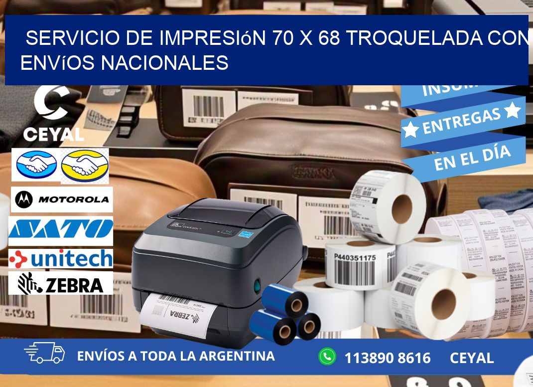 Servicio de impresión 70 x 68 troquelada con envíos nacionales