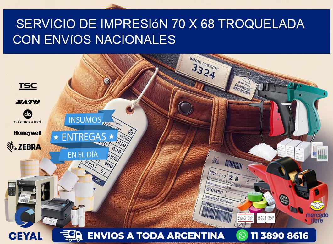Servicio de impresión 70 x 68 troquelada con envíos nacionales