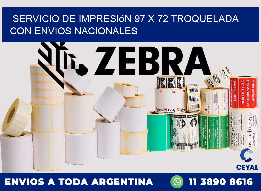 Servicio de impresión 97 x 72 troquelada con envíos nacionales