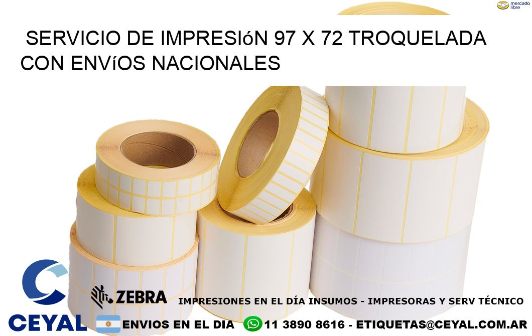 Servicio de impresión 97 x 72 troquelada con envíos nacionales