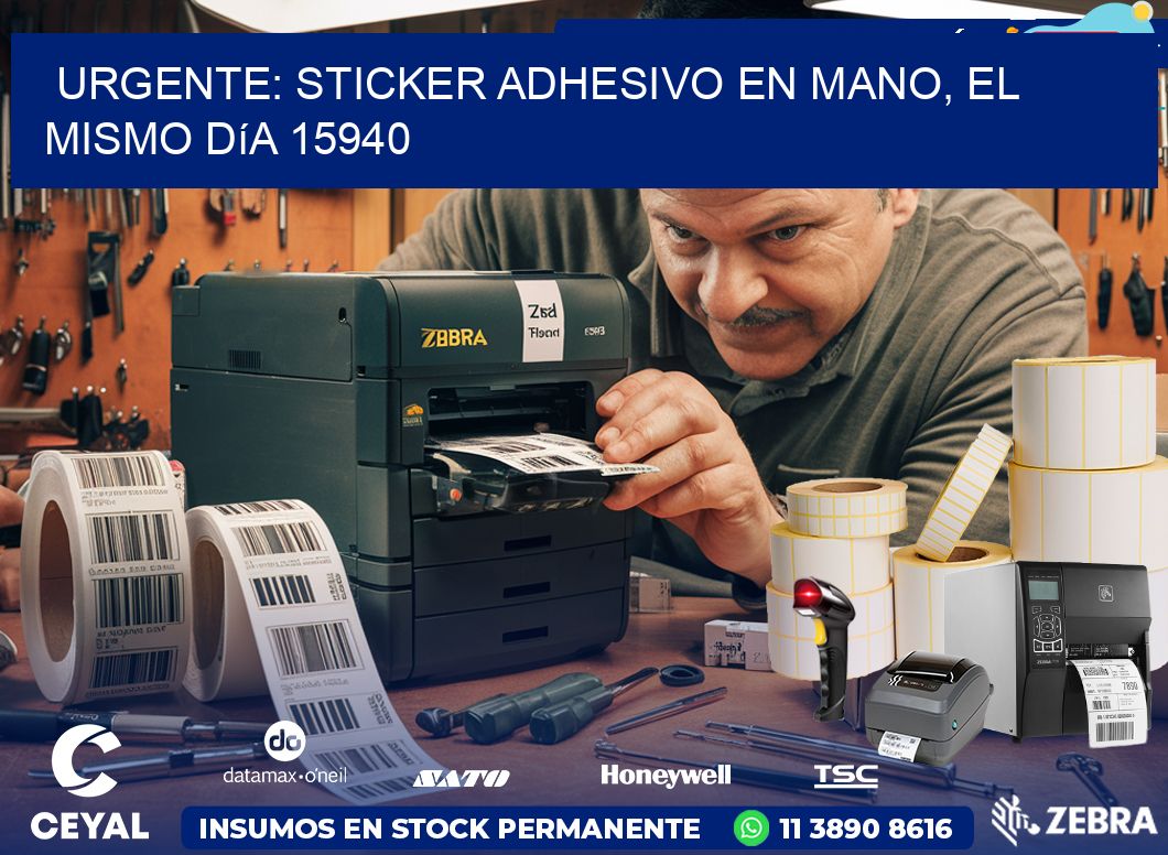 Urgente: Sticker adhesivo en Mano, el Mismo Día 15940
