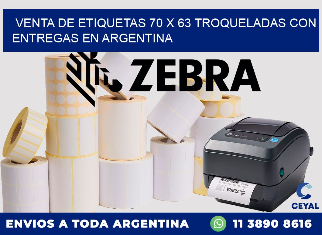 Venta de etiquetas 70 x 63 troqueladas con entregas en Argentina
