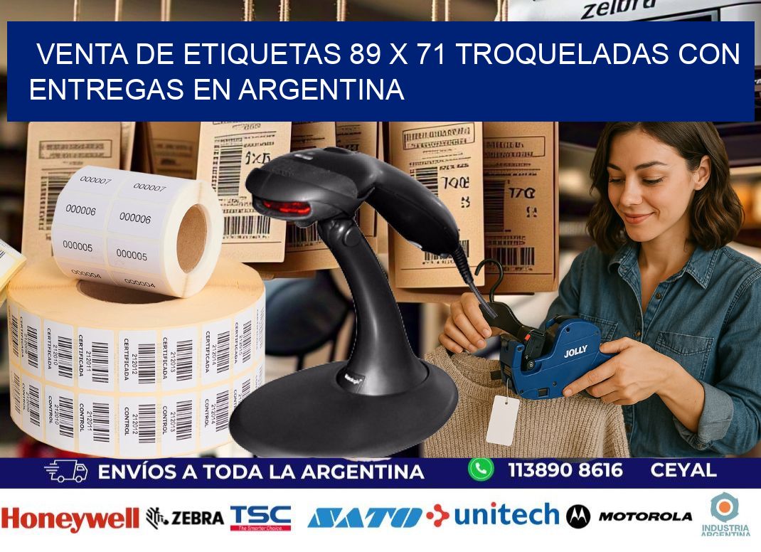 Venta de etiquetas 89 x 71 troqueladas con entregas en Argentina
