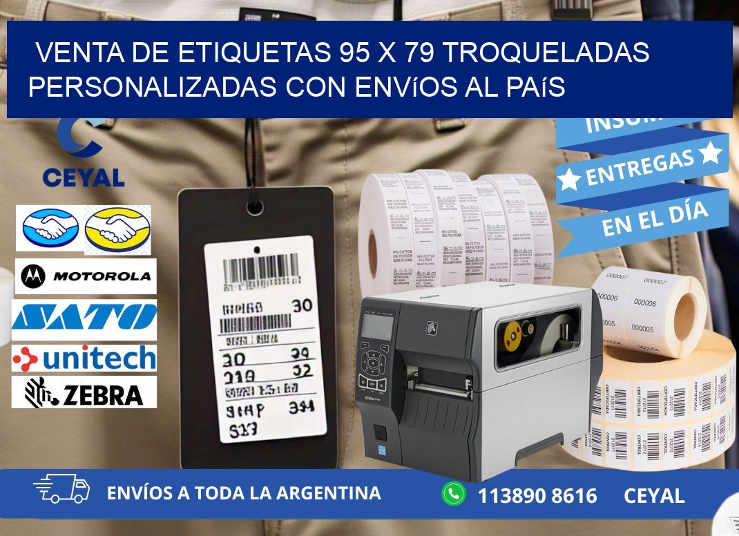 Venta de etiquetas 95 x 79 troqueladas personalizadas con envíos al país