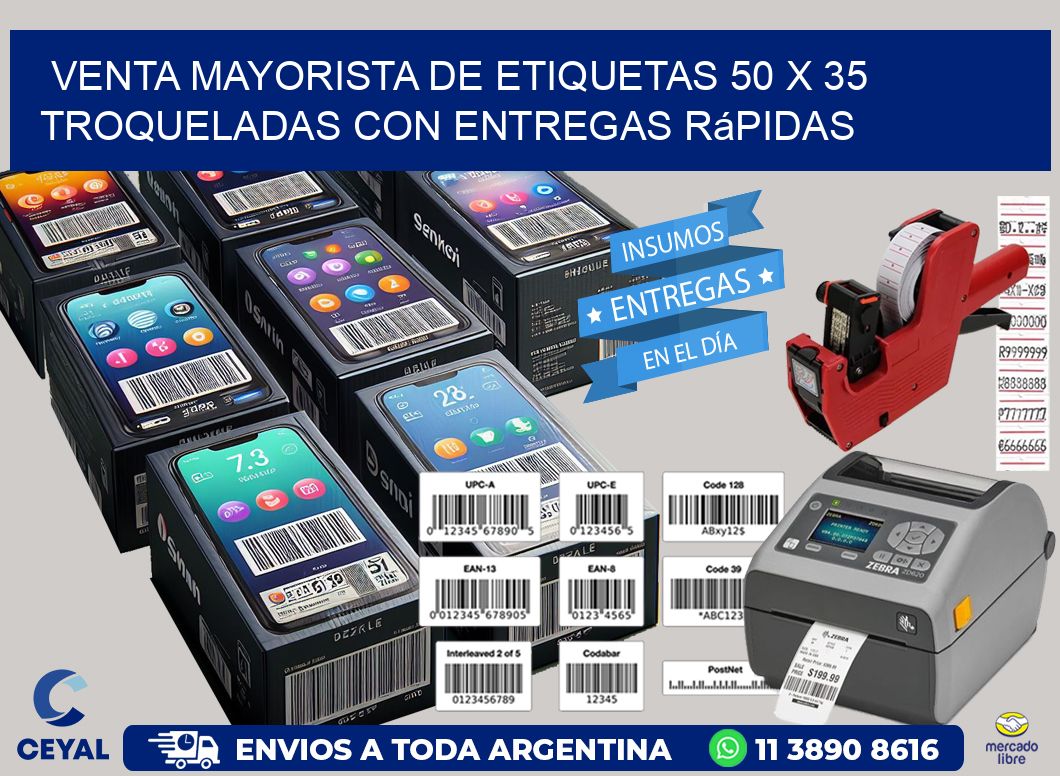 Venta mayorista de etiquetas 50 x 35 troqueladas con entregas rápidas