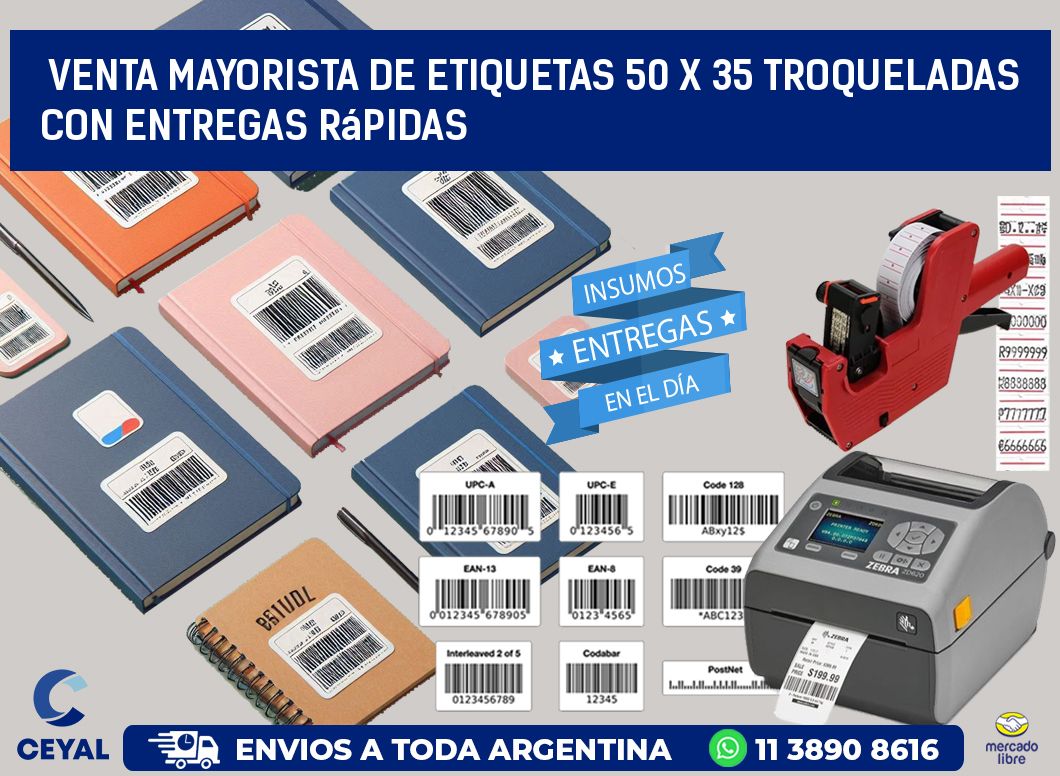 Venta mayorista de etiquetas 50 x 35 troqueladas con entregas rápidas