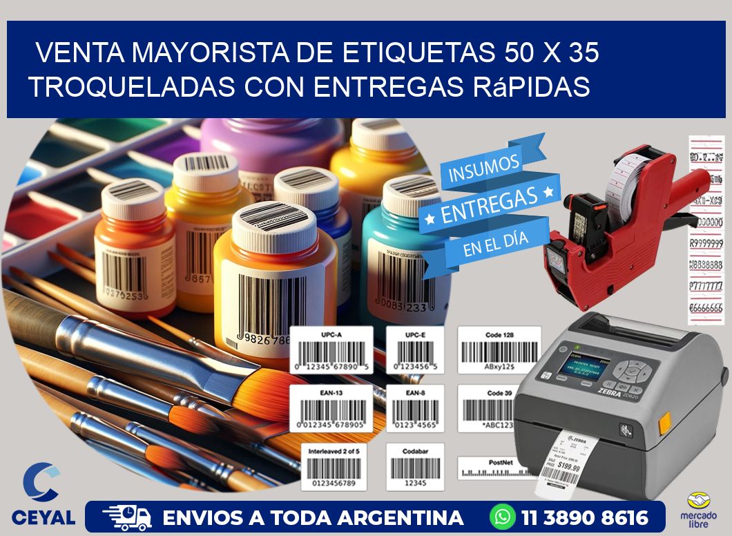 Venta mayorista de etiquetas 50 x 35 troqueladas con entregas rápidas