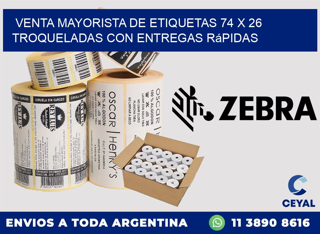 Venta mayorista de etiquetas 74 x 26 troqueladas con entregas rápidas