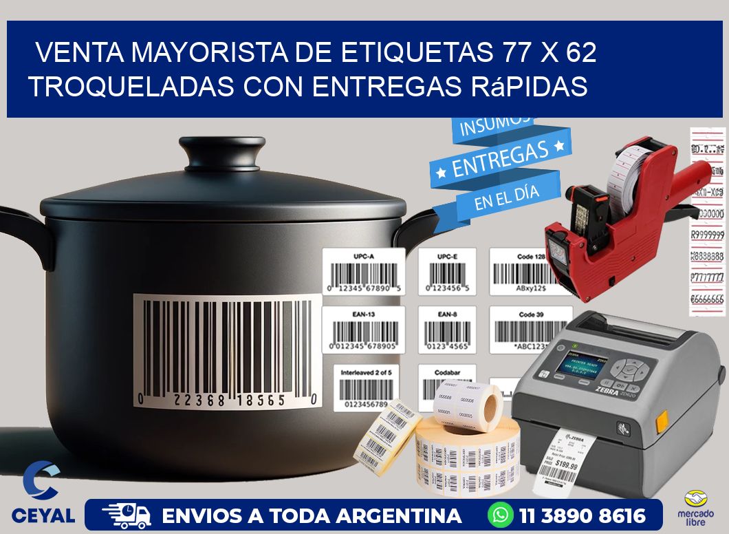 Venta mayorista de etiquetas 77 x 62 troqueladas con entregas rápidas
