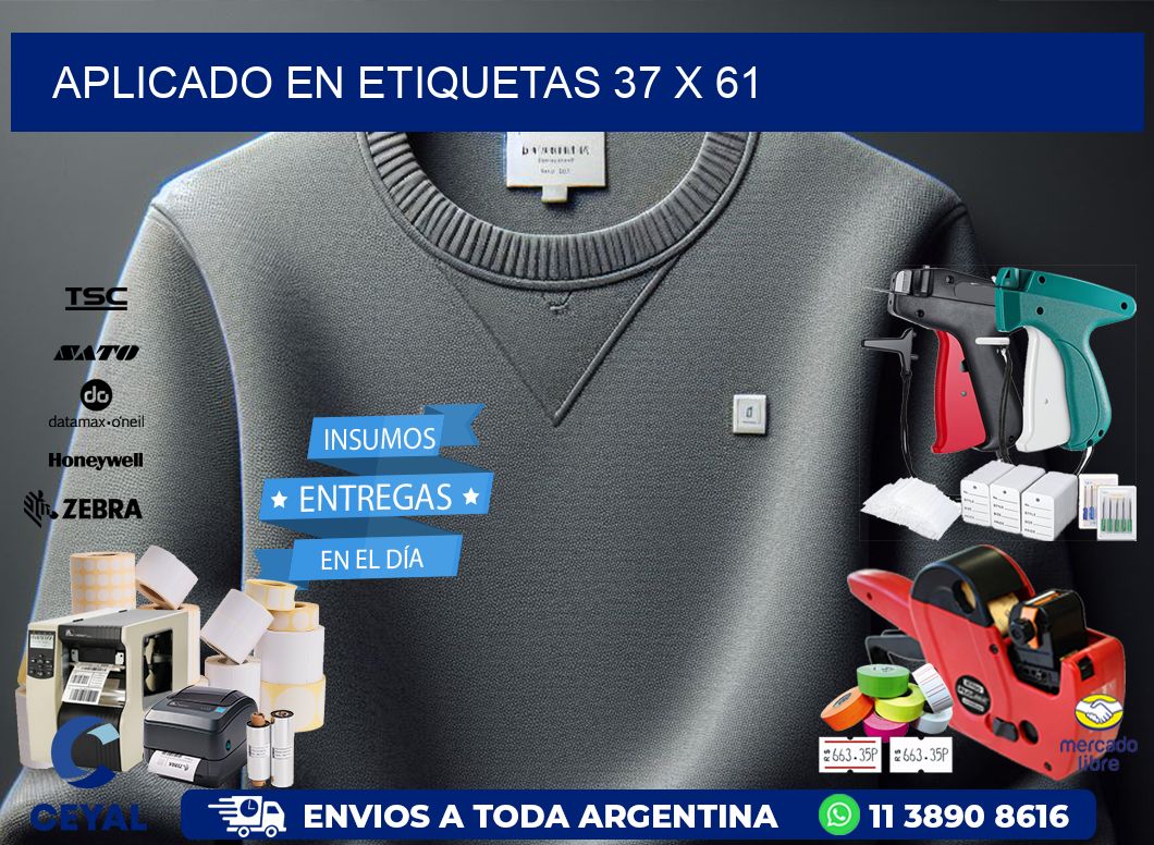 aplicado en etiquetas 37 x 61