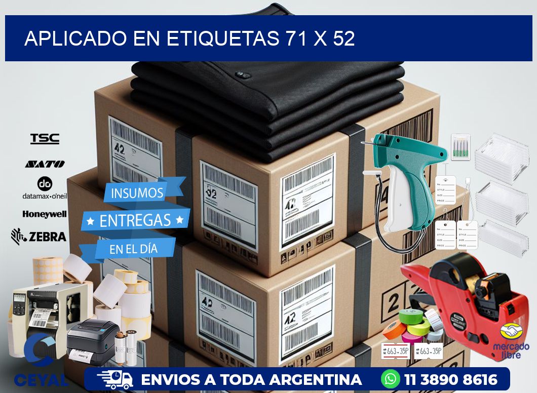 aplicado en etiquetas 71 x 52