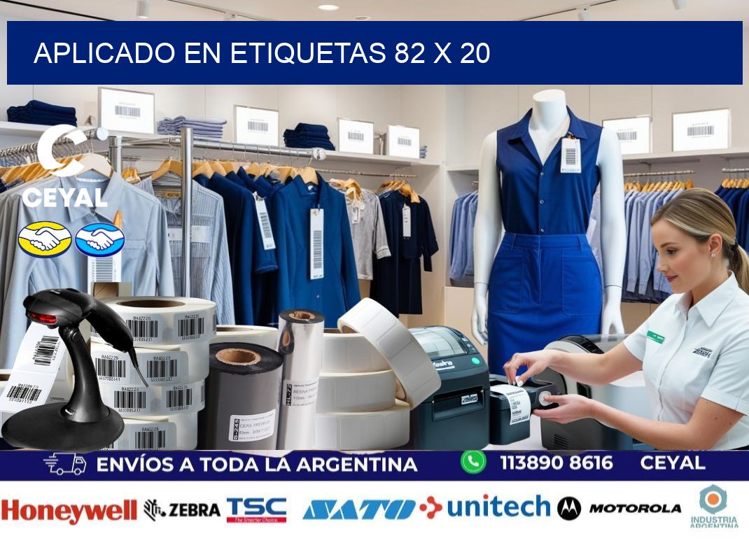 aplicado en etiquetas 82 x 20