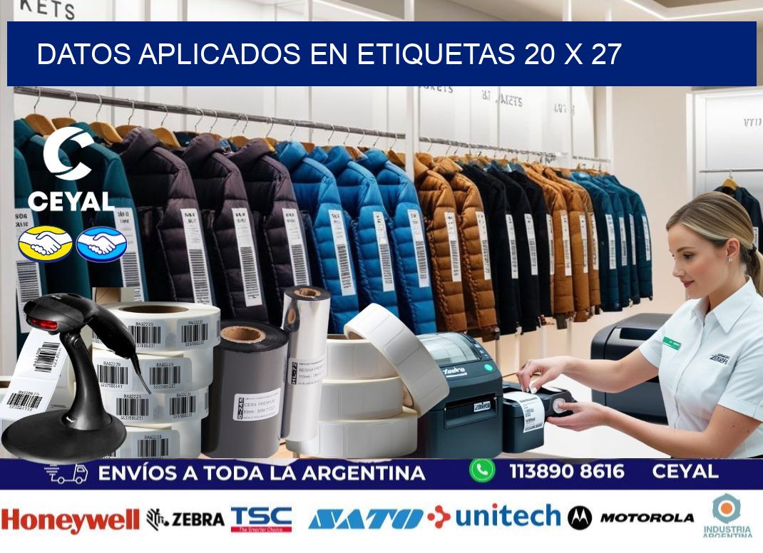 datos aplicados en etiquetas 20 x 27