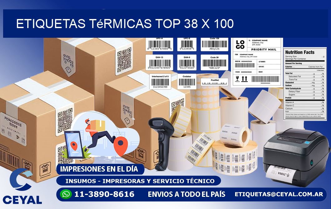 etiquetas Térmicas top 38 x 100