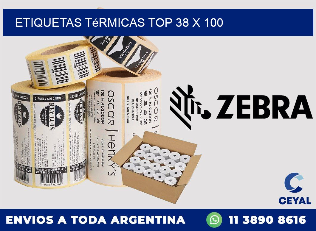 etiquetas Térmicas top 38 x 100