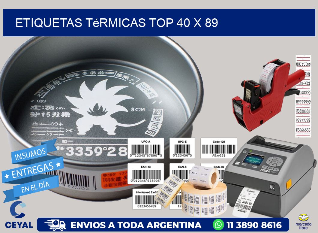 etiquetas Térmicas top 40 x 89
