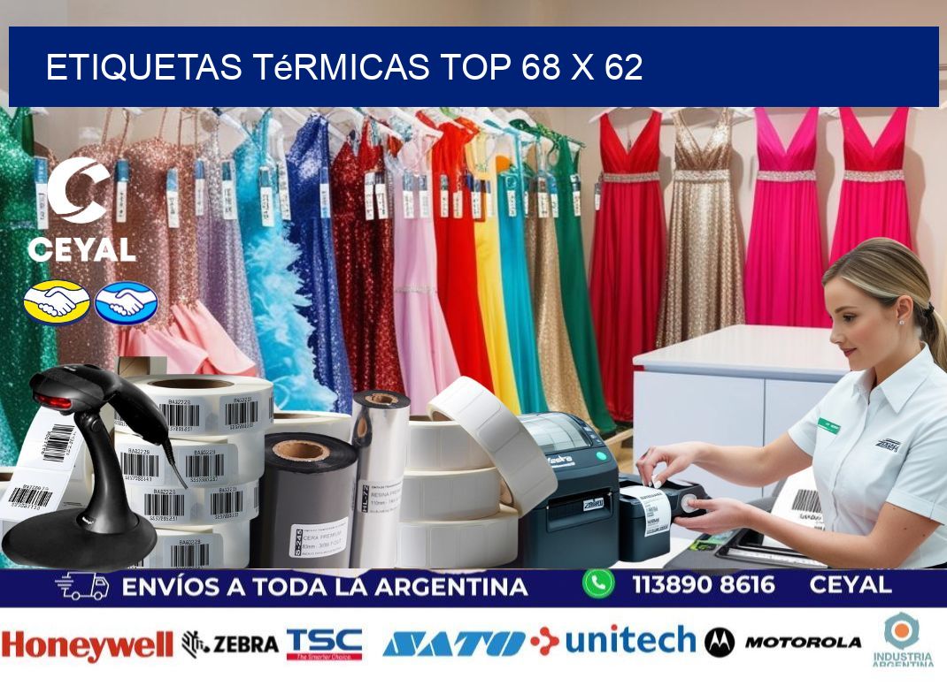 etiquetas Térmicas top 68 x 62