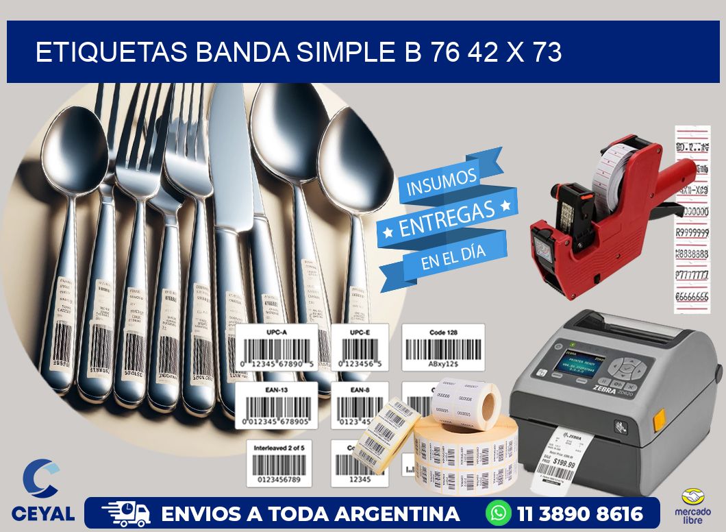 etiquetas banda simple b 76 42 x 73