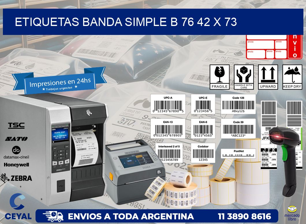 etiquetas banda simple b 76 42 x 73
