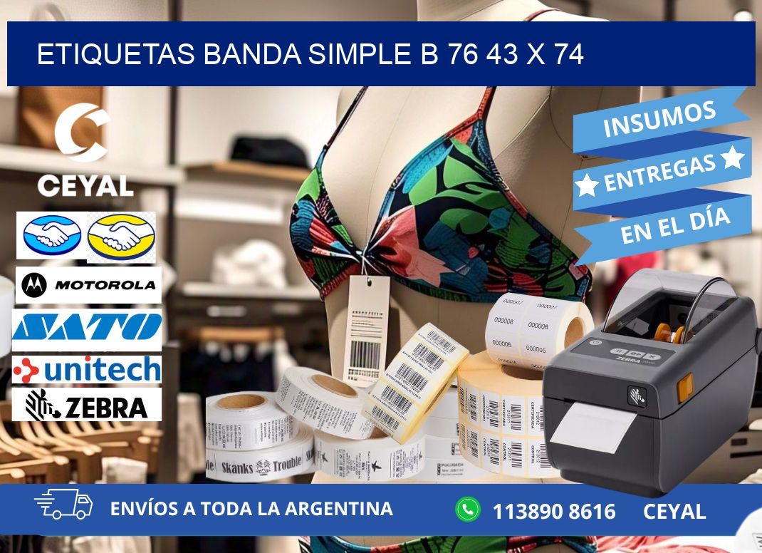 etiquetas banda simple b 76 43 x 74